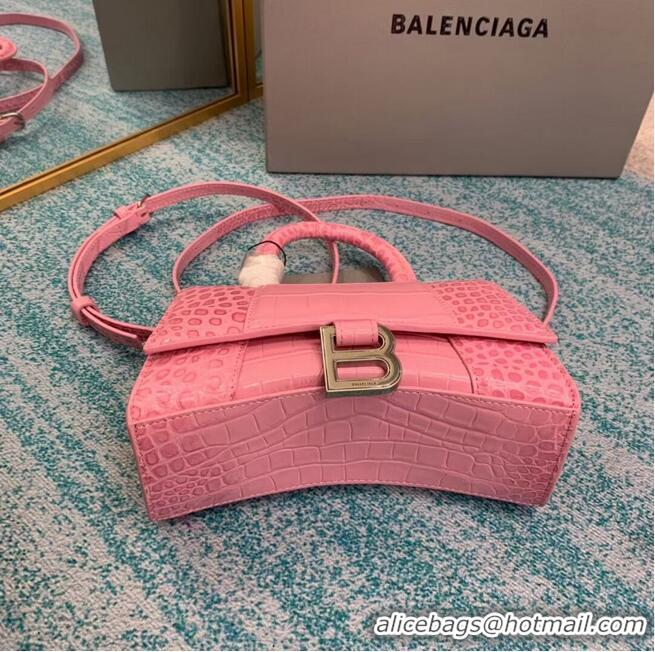 New Release Creation Balenciaga Hourglass XS Top Handle Bag 28331S LIGHT ROSE