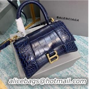 Luxury Cheap Balenciaga Hourglass XS Top Handle Bag 28331S dark blue