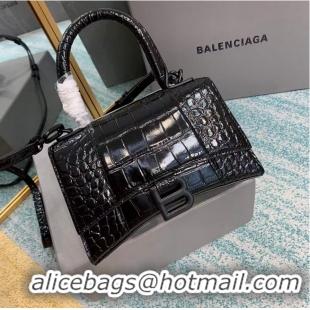 Classic Balenciaga Hourglass XS Top Handle Bag 28331SF black