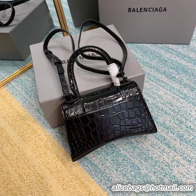 Classic Balenciaga Hourglass XS Top Handle Bag 28331SF black