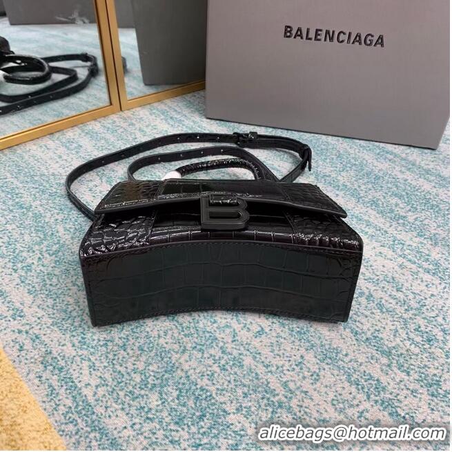 Classic Balenciaga Hourglass XS Top Handle Bag 28331SF black