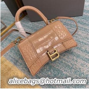 Good Quality Balenciaga Hourglass XS Top Handle Bag 28331S apricot