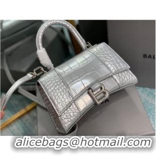 Best Price Balenciaga Hourglass XS Top Handle Bag 28331S silver