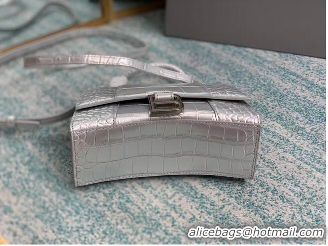 Best Price Balenciaga Hourglass XS Top Handle Bag 28331S silver