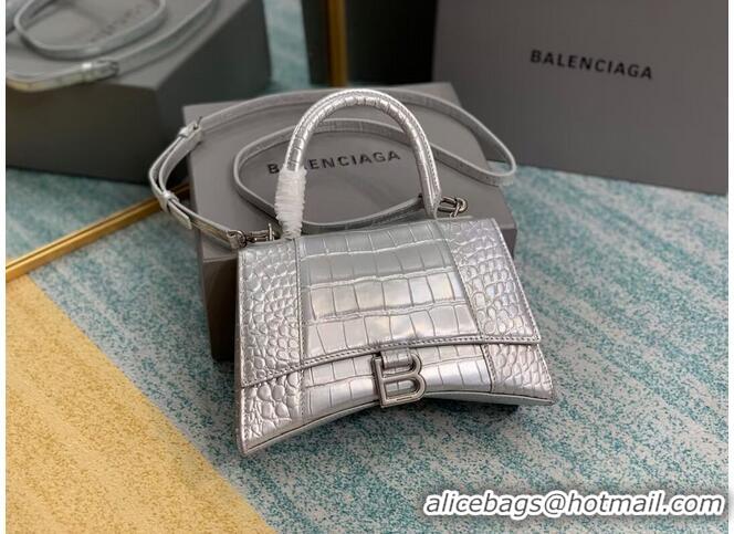 Best Price Balenciaga Hourglass XS Top Handle Bag 28331S silver