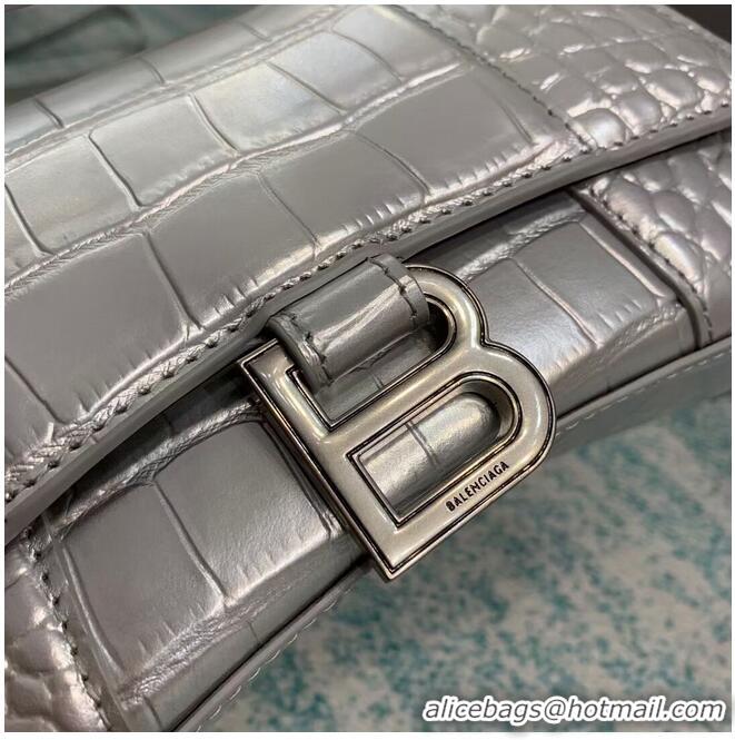 Best Price Balenciaga Hourglass XS Top Handle Bag 28331S silver