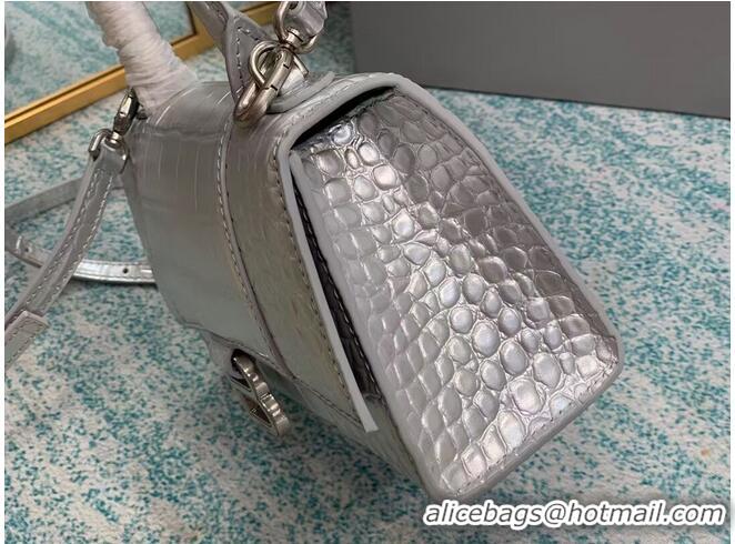 Best Price Balenciaga Hourglass XS Top Handle Bag 28331S silver