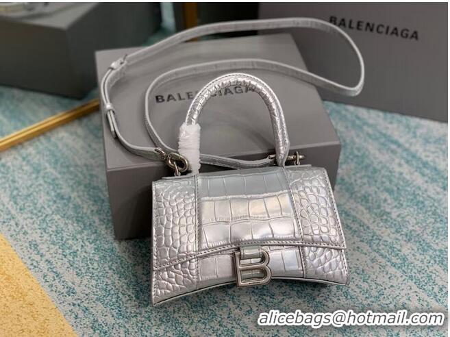 Best Price Balenciaga Hourglass XS Top Handle Bag 28331S silver