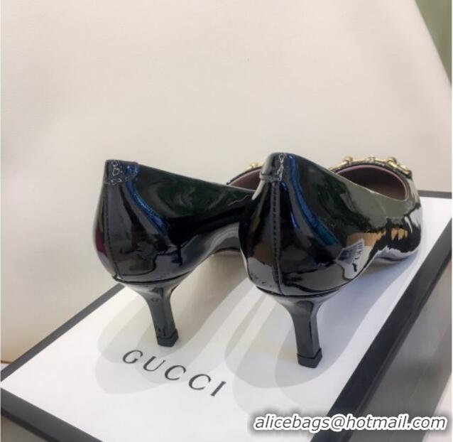 Best Price Gucci Patent Leathe Pumps 5cm with Horsebit 022520 Black 2021