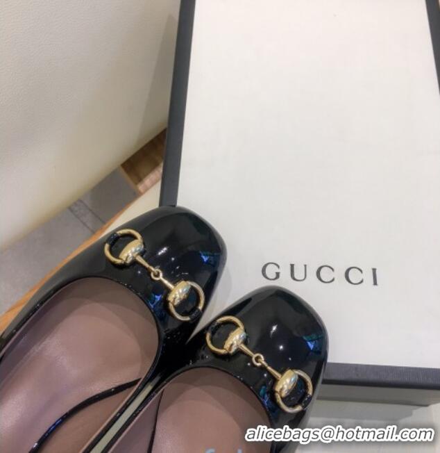 Best Price Gucci Patent Leathe Pumps 5cm with Horsebit 022520 Black 2021