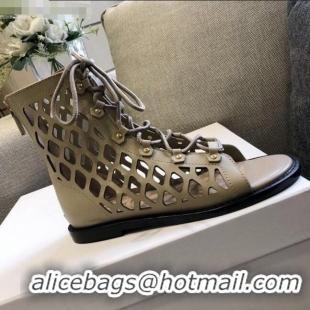 Unique Grade Dior D-Trap Boot Sandals in Mesh Calfskin CD3125 Beige 2021