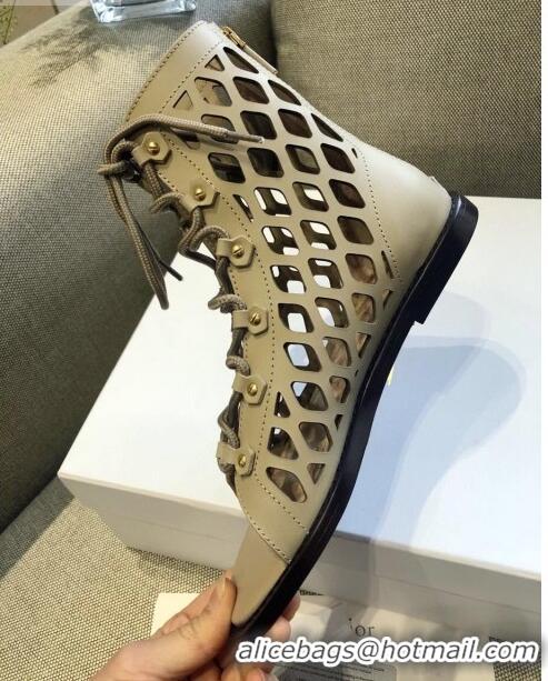 Unique Grade Dior D-Trap Boot Sandals in Mesh Calfskin CD3125 Beige 2021