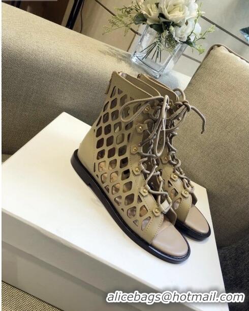 Unique Grade Dior D-Trap Boot Sandals in Mesh Calfskin CD3125 Beige 2021