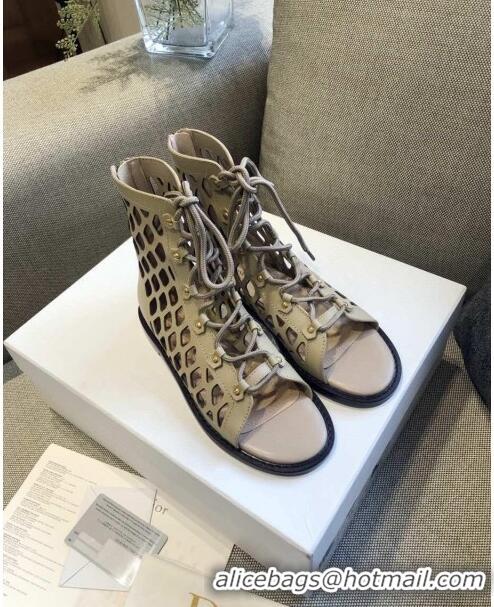 Unique Grade Dior D-Trap Boot Sandals in Mesh Calfskin CD3125 Beige 2021