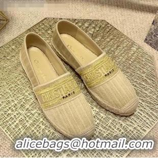 Shop Cheap Dior Granville Espadrilles in Metallic Thread Embroidered Cotton CD0908 Beige 2021