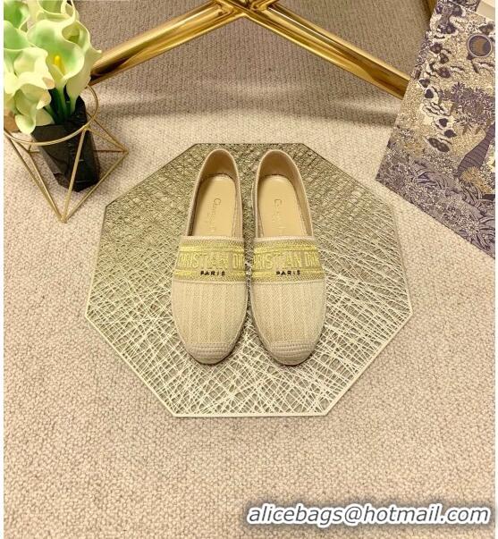 Shop Cheap Dior Granville Espadrilles in Metallic Thread Embroidered Cotton CD0908 Beige 2021