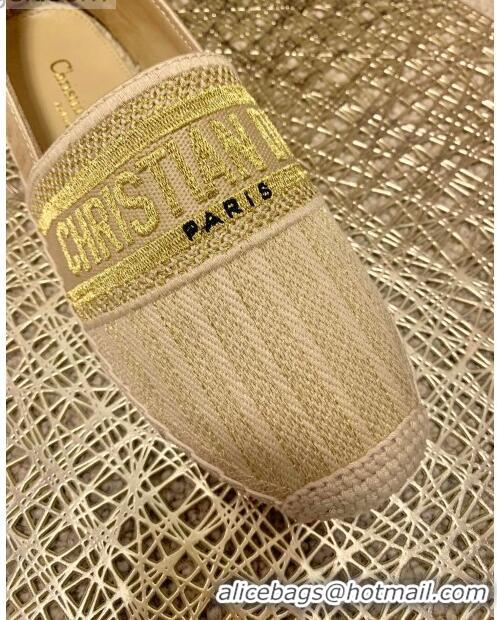 Shop Cheap Dior Granville Espadrilles in Metallic Thread Embroidered Cotton CD0908 Beige 2021