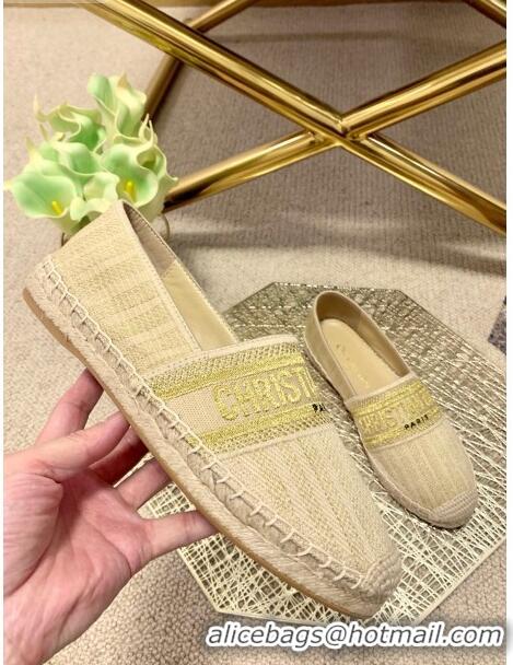 Shop Cheap Dior Granville Espadrilles in Metallic Thread Embroidered Cotton CD0908 Beige 2021