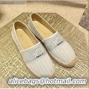 Well Crafted Dior Granville Espadrilles in Metallic Thread Embroidered Cotton CD0908 White 2021