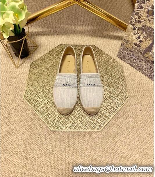 Well Crafted Dior Granville Espadrilles in Metallic Thread Embroidered Cotton CD0908 White 2021