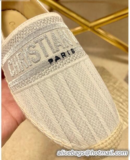 Well Crafted Dior Granville Espadrilles in Metallic Thread Embroidered Cotton CD0908 White 2021