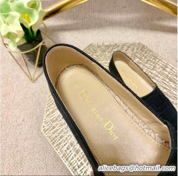 Luxurious Dior Granville Espadrilles in Metallic Thread Embroidered Cotton CD0908 Black 2021