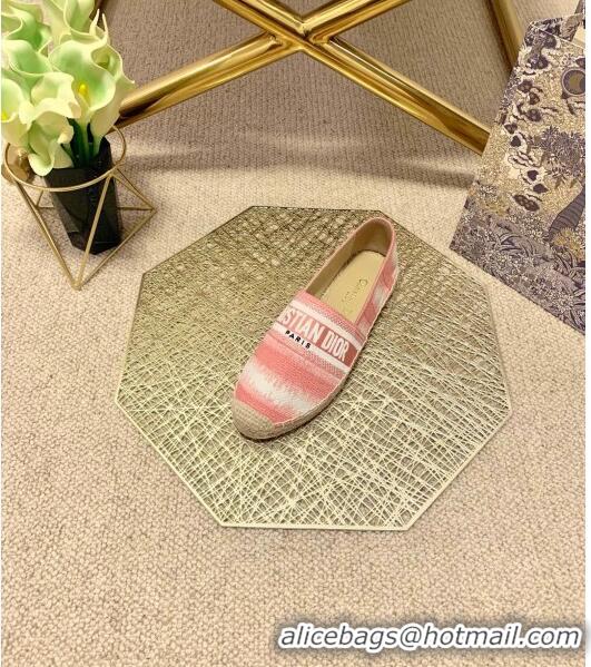 Most Popular Dior Granville Espadrilles in CD0916 Pink D-Stripes Embroidered Cotton 2021