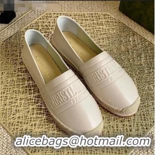 Low Cost Dior Granville Espadrilles in CD0925 White Embossed Lambskin 2021