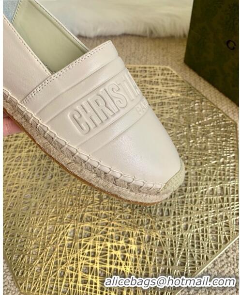 Low Cost Dior Granville Espadrilles in CD0925 White Embossed Lambskin 2021