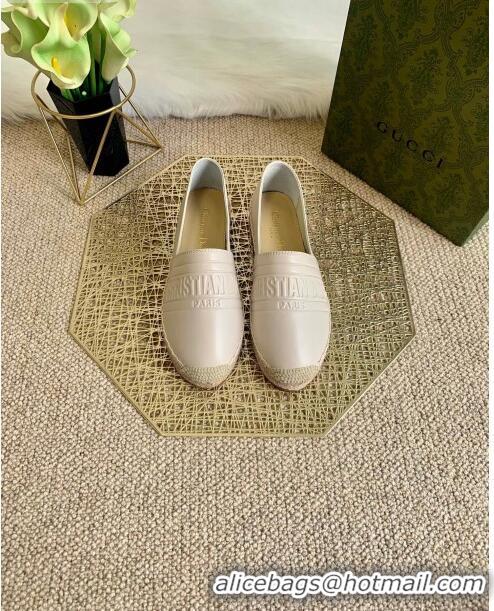 Low Cost Dior Granville Espadrilles in CD0925 White Embossed Lambskin 2021