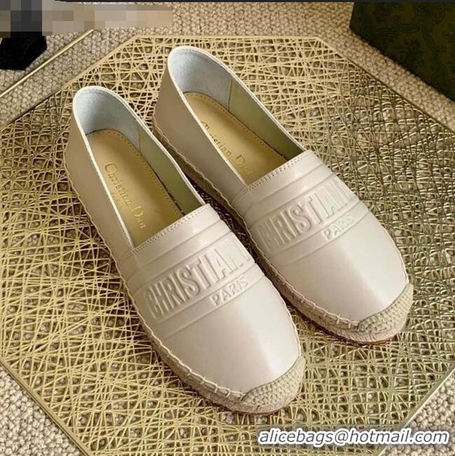 Low Cost Dior Granville Espadrilles in CD0925 White Embossed Lambskin 2021