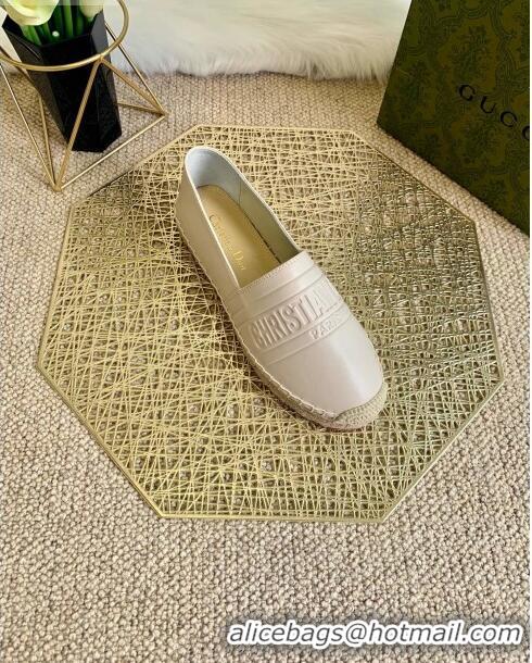 Low Cost Dior Granville Espadrilles in CD0925 White Embossed Lambskin 2021