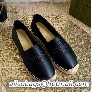 Super Quality Dior Granville Espadrilles in CD0925 Black Embossed Lambskin 2021