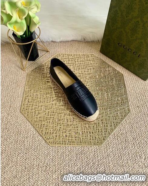 Super Quality Dior Granville Espadrilles in CD0925 Black Embossed Lambskin 2021