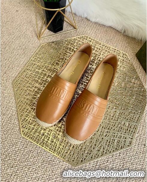 Low Cost Dior Granville Espadrilles in CD0925 Brown Embossed Lambskin 2021