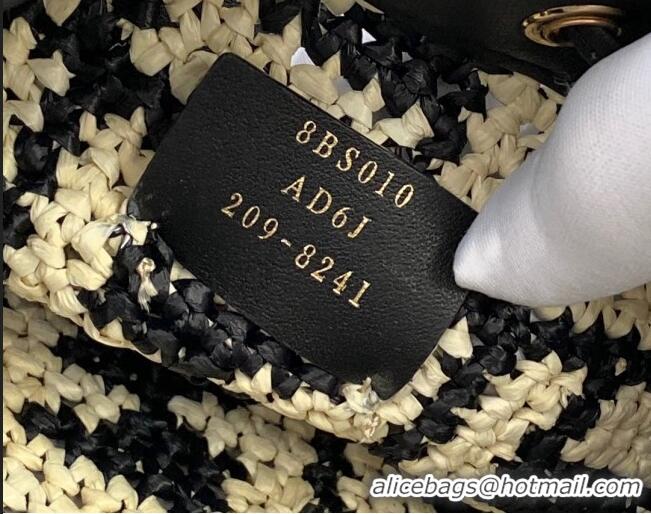 Buy Discount Fendi Raffia Mon Tresor Mini Bucket Bag FD1949 Black/Beige 2021