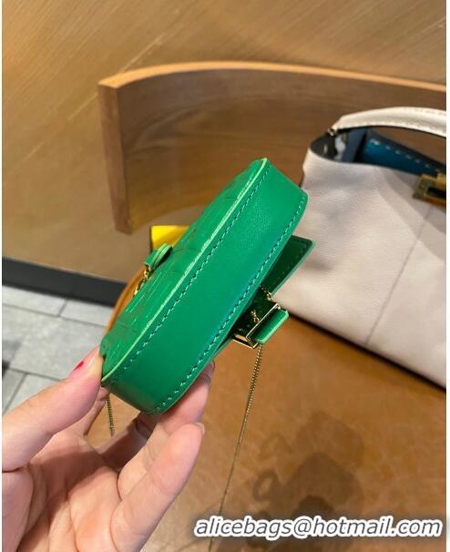Youthful Fendi FF Leather Nano Baguette Charm FD1954 Green 2021