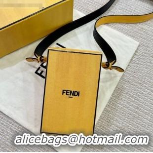 Unique Grade Fendi Wood and Leather Vertical Box Mini Bag FD1956 Yellow 2021