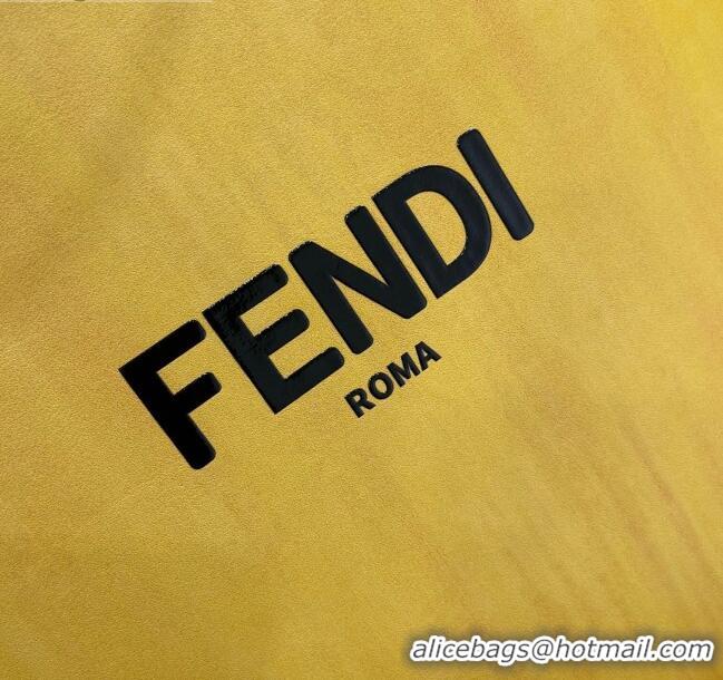 Good Product Fendi Pack Leather Small Shopping Bag FD1961 Yellow 2021