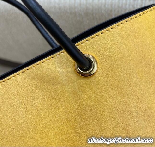 Best Price Fendi Pack Leather Medium Shopping Bag FD1962 Yellow 2021