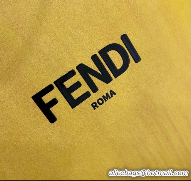 Best Price Fendi Pack Leather Medium Shopping Bag FD1962 Yellow 2021