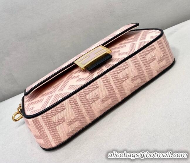 Low Price Fendi Baguette Medium FF Embroidered Bag FD2010 Pink 2021