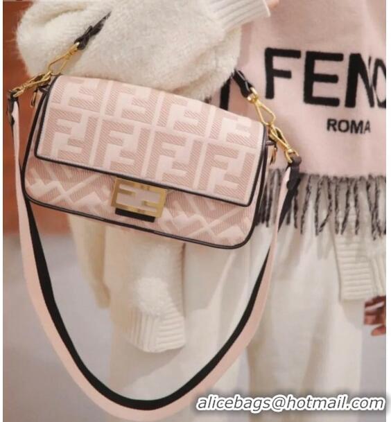 Low Price Fendi Baguette Medium FF Embroidered Bag FD2010 Pink 2021