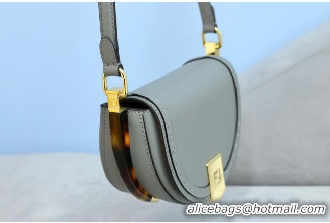 Famous Brand Fendi Moonlight Leather Round Shoulder Bag FD0320 Grey 2021