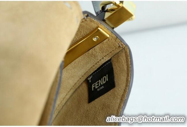 Famous Brand Fendi Moonlight Leather Round Shoulder Bag FD0320 Grey 2021