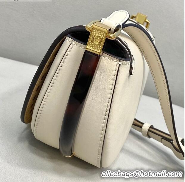 Best Price Fendi Moonlight Leather Round Shoulder Bag FD0320 White 2021