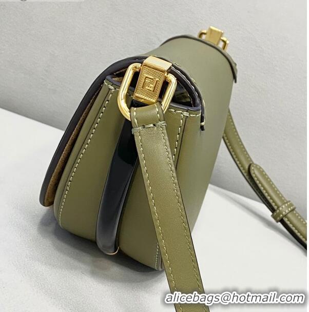 Discount Fendi Moonlight Leather Round Shoulder Bag FD0320 Green 2021