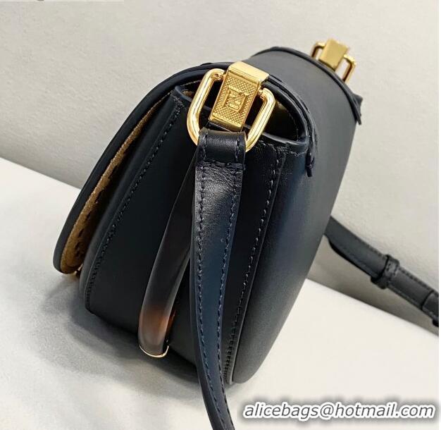 Pretty Style Fendi Moonlight Leather Round Shoulder Bag FD0320 Black 2021