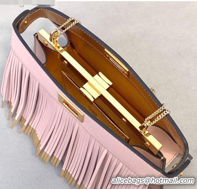 Best Price Fendi Peekaboo I See U Pochette Chain Bag with Fringes FD0325 Pink 2021