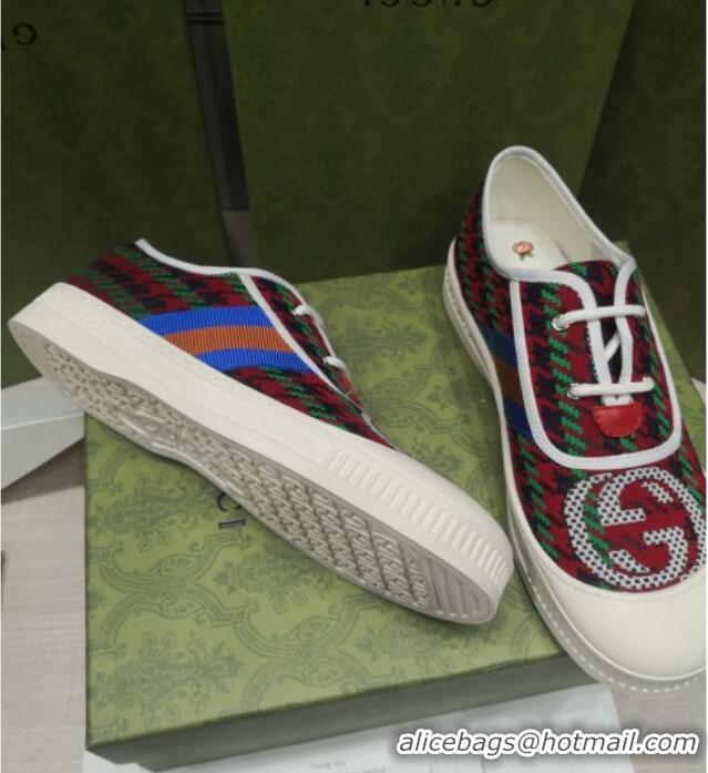 Low Price Gucci Houndstooth Sneakers 022625 Green/Red